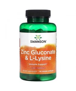 Zinc Gluconate & L-Lysine - 90 vcaps