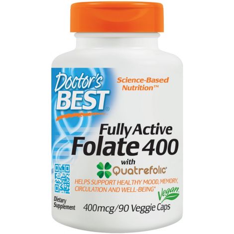 Fully Active Folate 400 with Quatrefolic, 400mcg - 90 vcaps