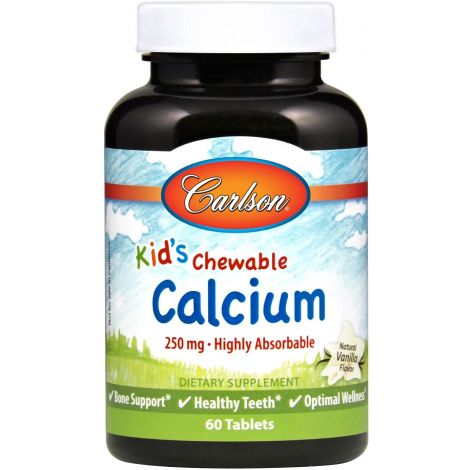Kid's Chewable Calcium, 250mg Natural Vanilla - 60 tabs