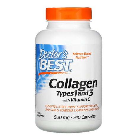 Collagen Types 1 and 3 with Vitamin C, 500mg - 240 caps