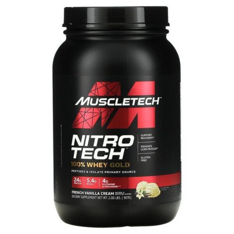 Nitro-Tech 100% Whey Gold, French Vanilla Cream  - 907g