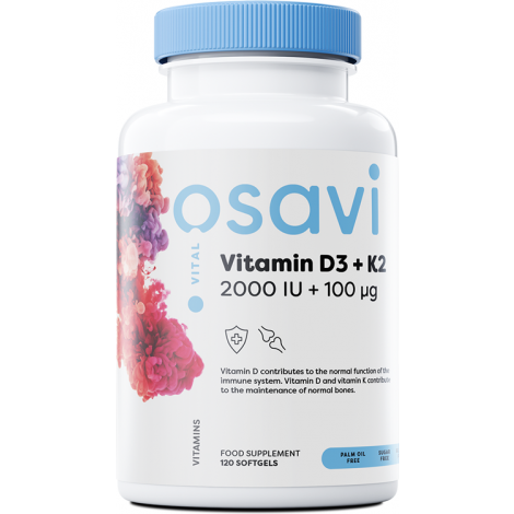 Vitamin D3 + K2, 2000IU - 120 softgels