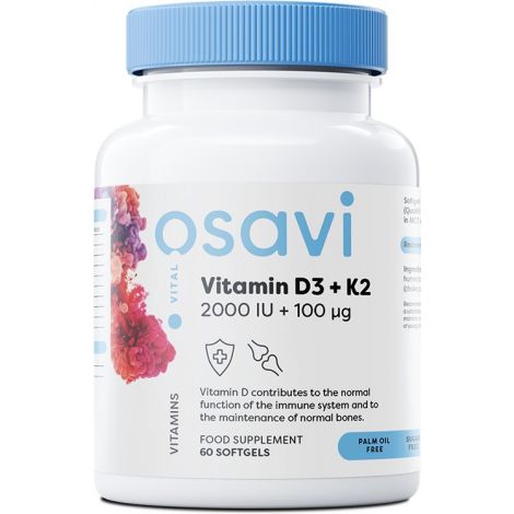 Vitamin D3 + K2, 2000IU - 60 softgels