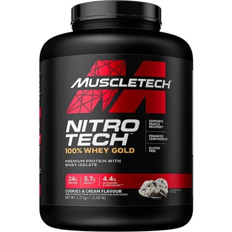 Nitro-Tech 100% Whey Gold, Cookies & Cream - 2270g 