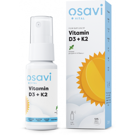 Vitamin D3 + K2 Oral Spray, Peppermint - 25 ml.