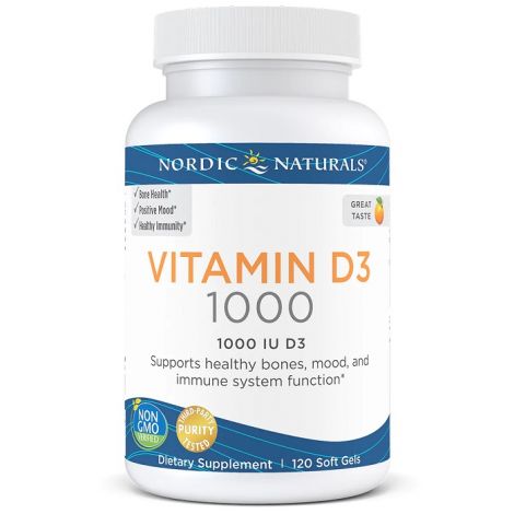 Vitamin D3, 1000 IU Orange- 120 softgels