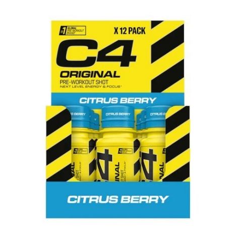 C4 Original Pre-Workout Shot, Citrus Berry - 12 x 60 ml.