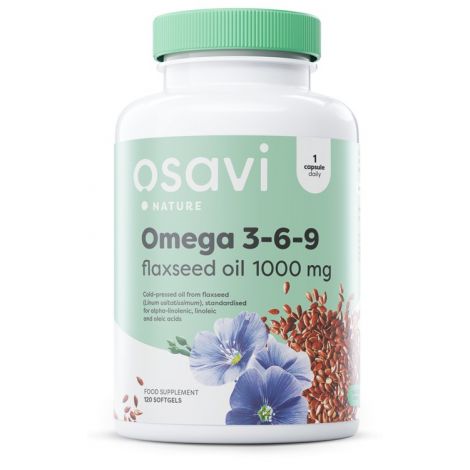 Omega 3-6-9 Flaxseed Oil, 1000mg - 120 softgels