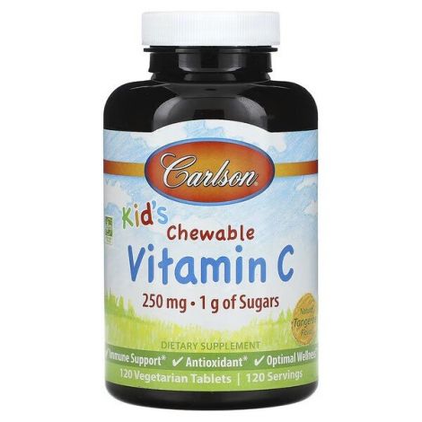 Kid's Chewable Vitamin C, 250mg Natural Tangerine - 120 vegetarian tablets