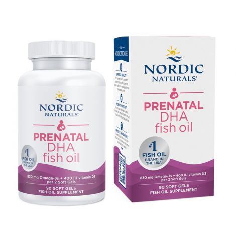 Prenatal DHA, 830mg Omega-3 + 400 IU D3 Unflavored - 90 softgels