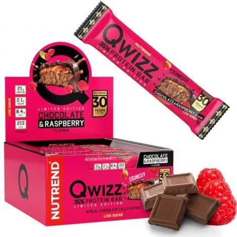Qwizz 35% Protein Bar, Chocolate Raspberry - 12 x 60g