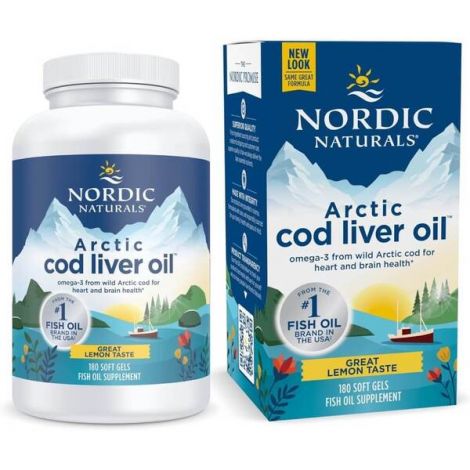Arctic Cod Liver Oil, 750mg Lemon  - 180 softgels