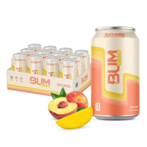 Bum Energy, Peach Mango - 12 x 355 ml.