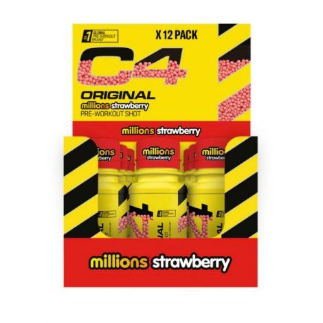 C4 Original Pre-Workout Shot, Millions Strawberry - 12 x 60 ml.