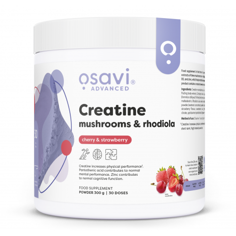 Creatine, Mushrooms & Rhodiola, Cherry & Strawberry - 300g