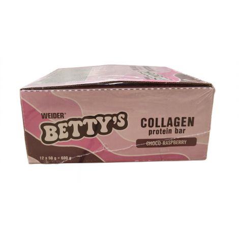 Betty's Collagen Protein Bar, Choco-Raspberry - 12 x 50g