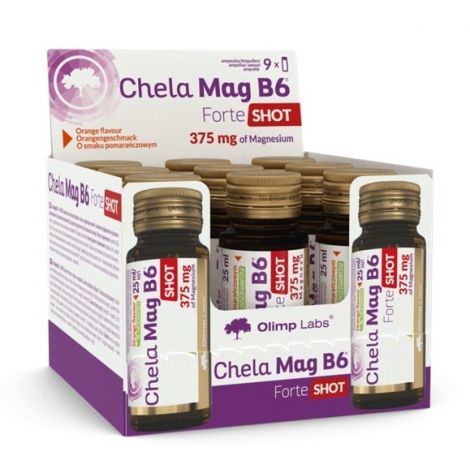 Chela Mag B6 Forte Shot, Orange - 9 x 25 ml.