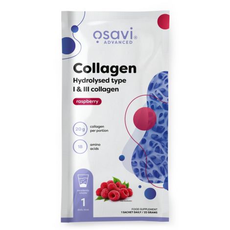Collagen Hydrolysed Type I & III, Raspberry - 22g (1 serving)