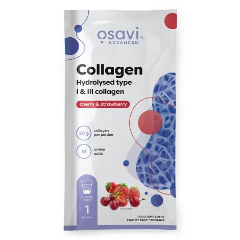 Collagen Hydrolysed Type I & III, Cherry & Strawberry - 22g (1 serving)