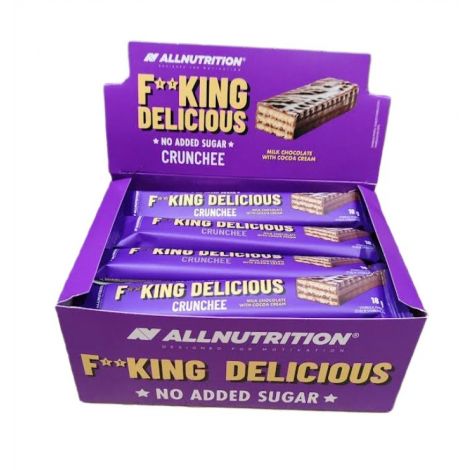Fitking Delicious Crunchee, Milk Chocolate with Cocoa Cream - 20 x 18g