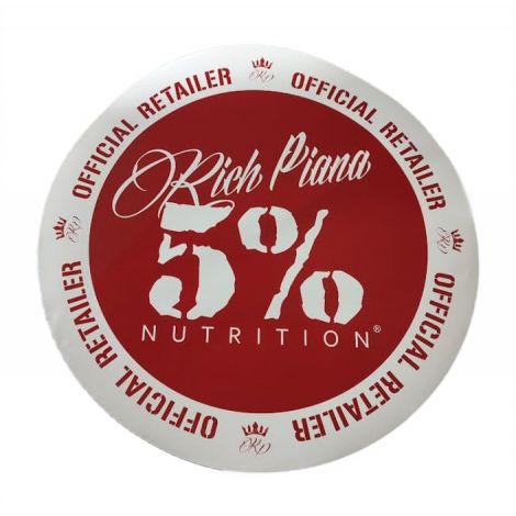5% Nutrition Window Cling Circle, Red & White