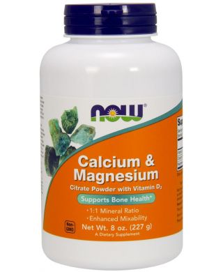 Calcium & Magnesium, Citrate Powder with Vitamin D3 - 227g