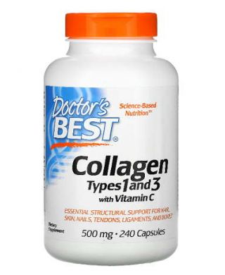 Collagen Types 1 and 3 with Vitamin C, 500mg - 240 caps
