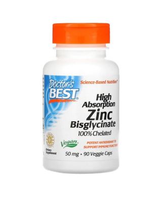 High Absorption Zinc Bisglycinate, 50mg - 90 vcaps