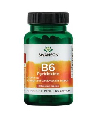 B6 Pyridoxine, 100mg - 100 caps