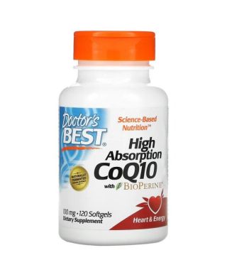 High Absorption CoQ10 with BioPerine, 100mg - 120 softgels
