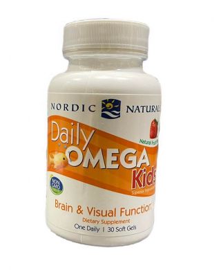 Daily Omega Kids, Natural Fruit Flavor - 30 softgels
