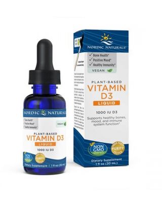 Plant-Based Vitamin D3 Liquid, 1000 IU Apple - 30 ml.