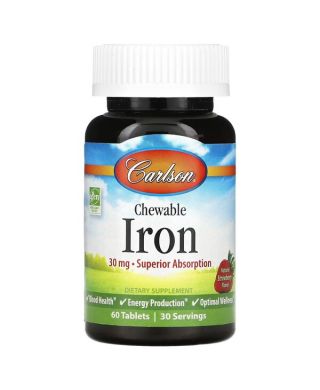 Chewable Iron, 30mg Strawberry - 60 tablets