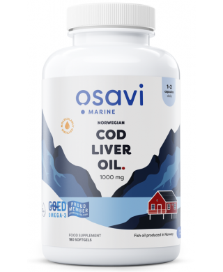 Norwegian Cod Liver Oil Softgels, 1000mg (Lemon) - 180 softgels