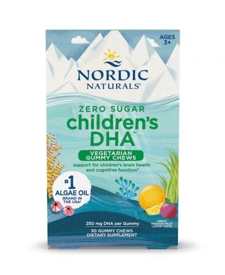 Children's DHA Vegetarian Gummy Chews, 250mg Passion Fruit Lemon - 30 gummies