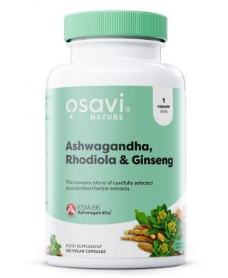 Ashwagandha + Rhodiola & Ginseng - 120 vegan caps
