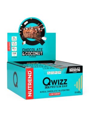 Qwizz 35% Protein Bar, Chocolate & Coconut - 12 x 60g