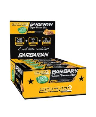 Barbarian Vegan Protein Bar, Peanut Butter - 12 x 40g