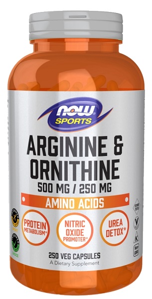 Now - Arginine, ornithine - 250 kaps